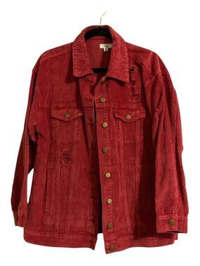 EASEL Distressed Corduroy Jacket Rust Size M